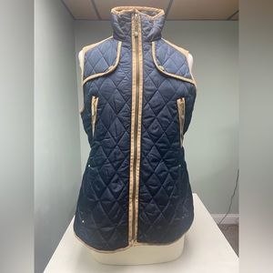 Vince Camuto Navy Blue with Tan Suede trim vest